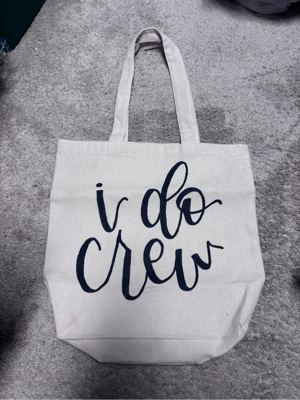 Canvas Tote Bag - I Do Crew - Natural with Black Print